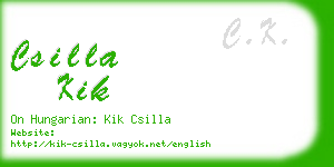 csilla kik business card